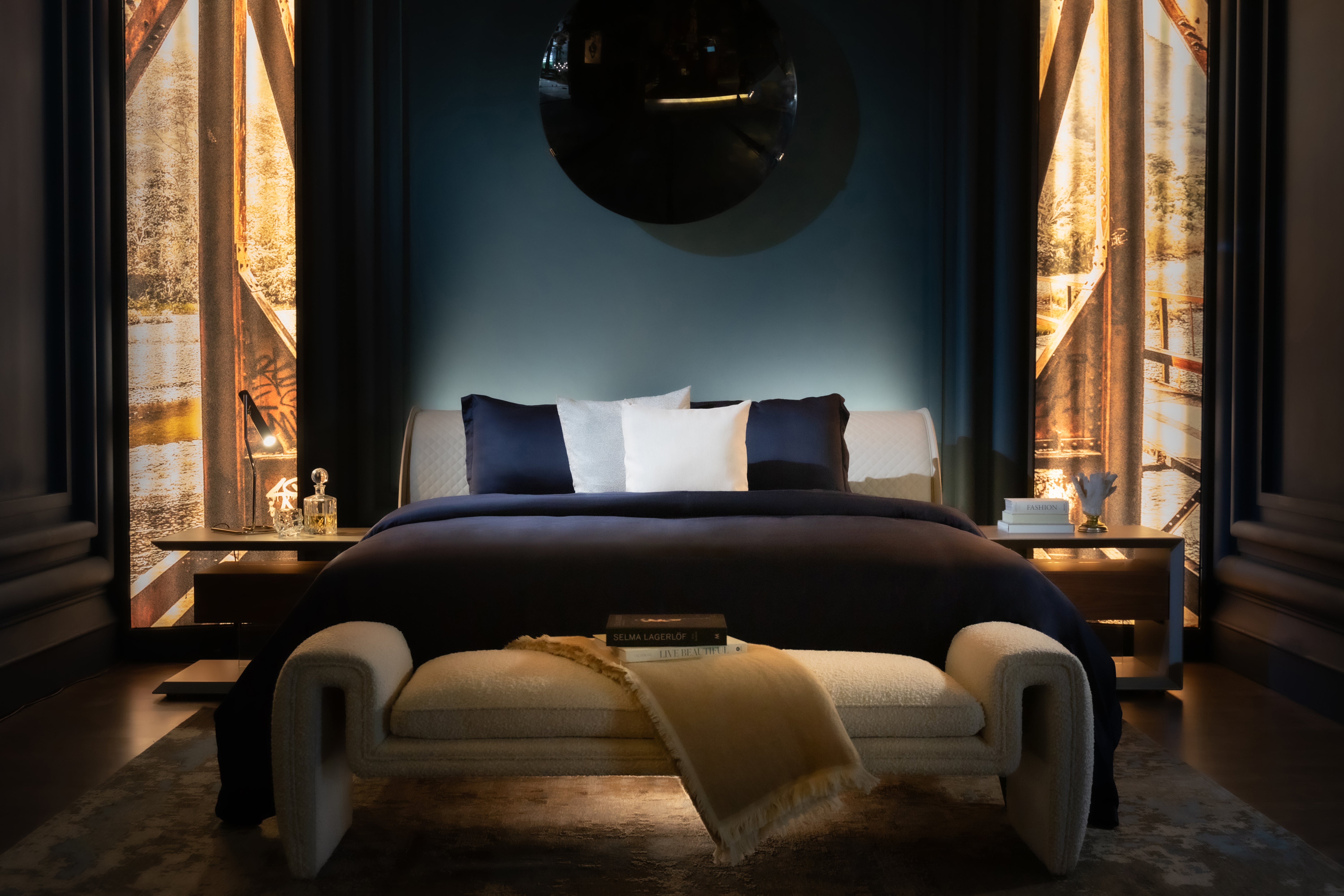 Midnight Blue Moon Bed Sheet – Serene Home Living